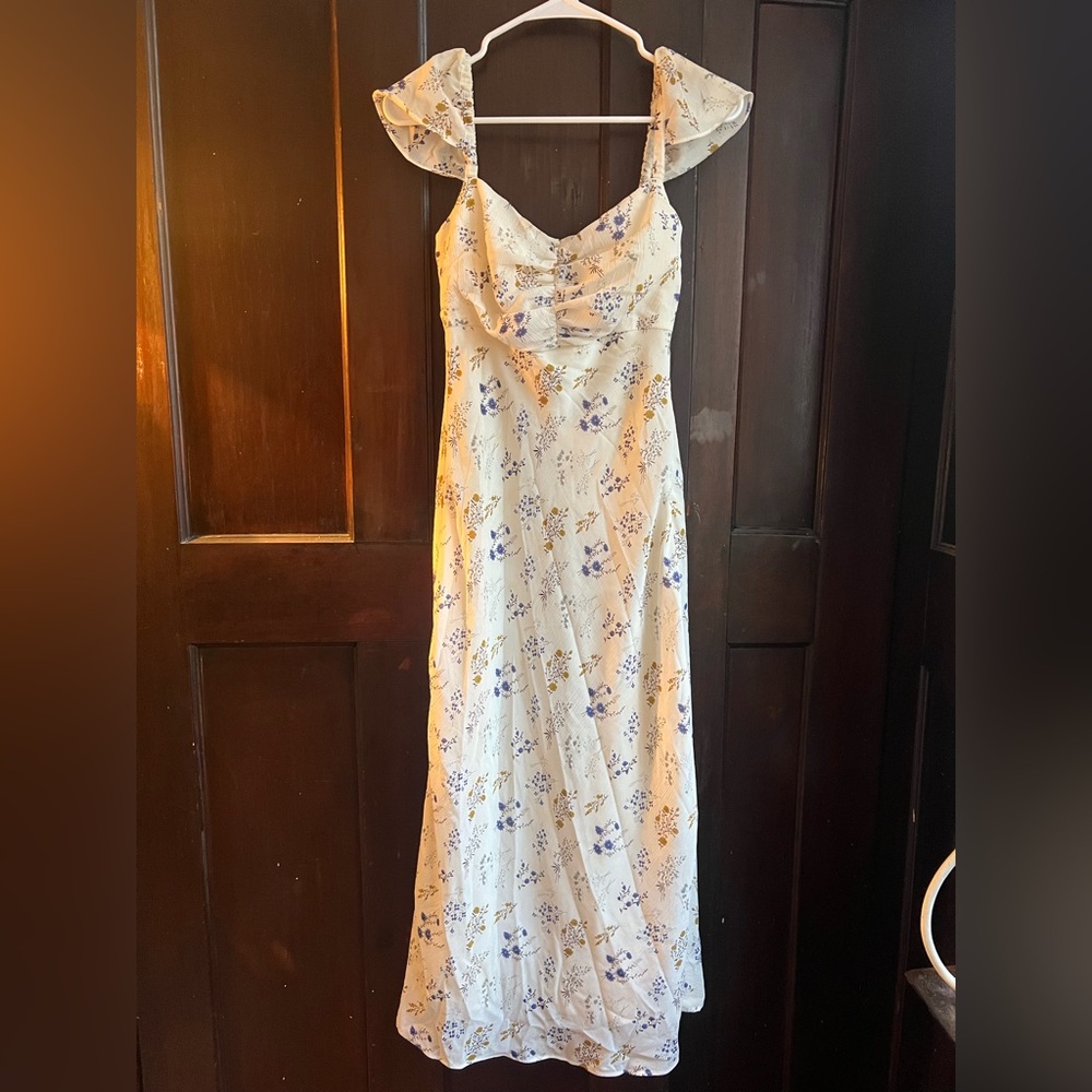 The East Order Floral Print White Maxi Dress